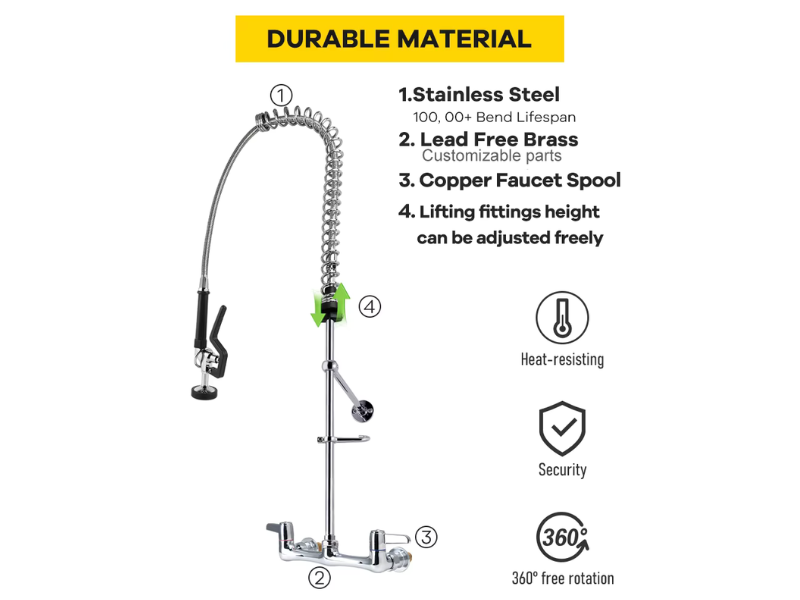 The key benefits of using a commercial faucet in a kitchen environment.