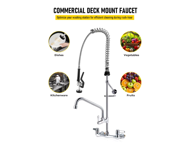 Installation tips for a commercial faucet in a commercial kitchen sink.