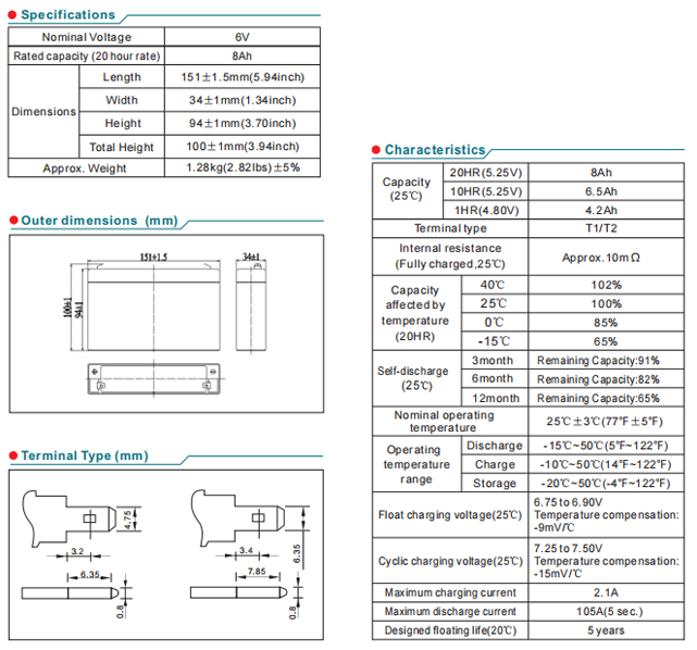 np6 8ah 6v8ah lead acid battery-2