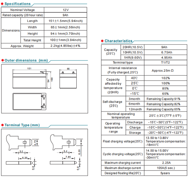np9 12 12v9ah lead acid battery-2