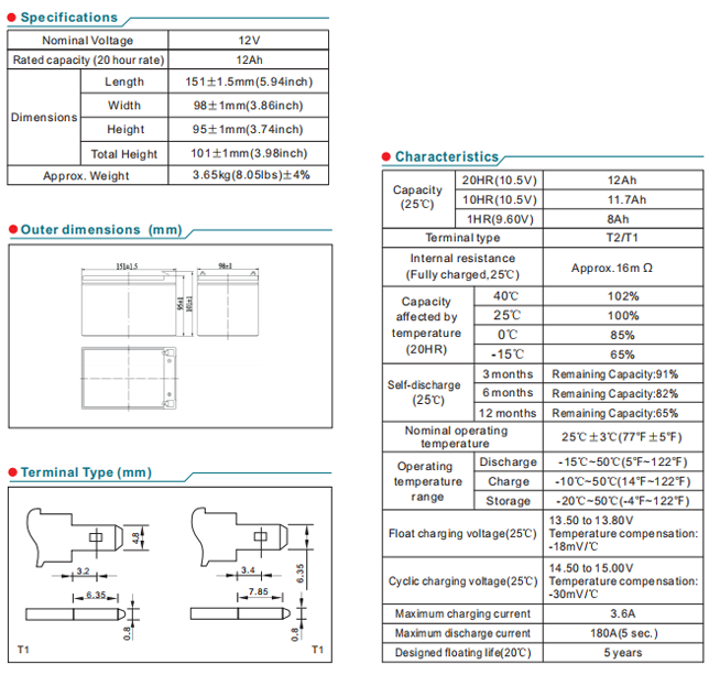 np12 12 12v12ah lead acid battery-2