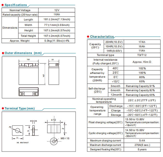np16 12 12v16ah lead acid battery-2