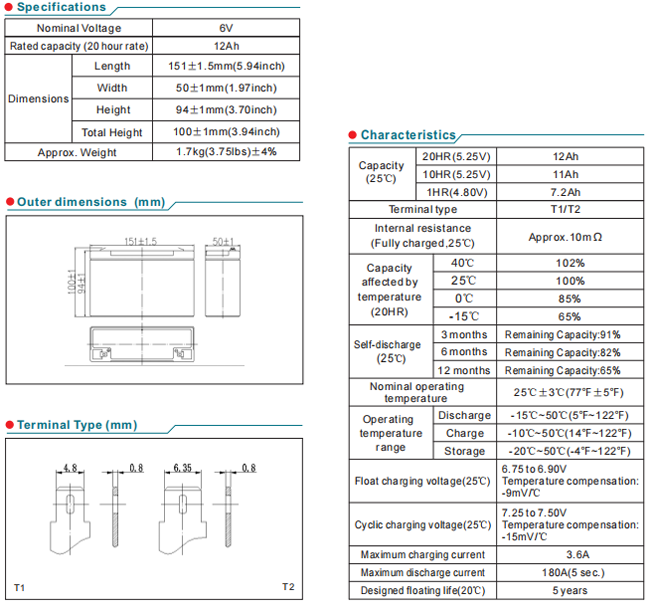 np6 12ah 6v12ah lead acid battery-2