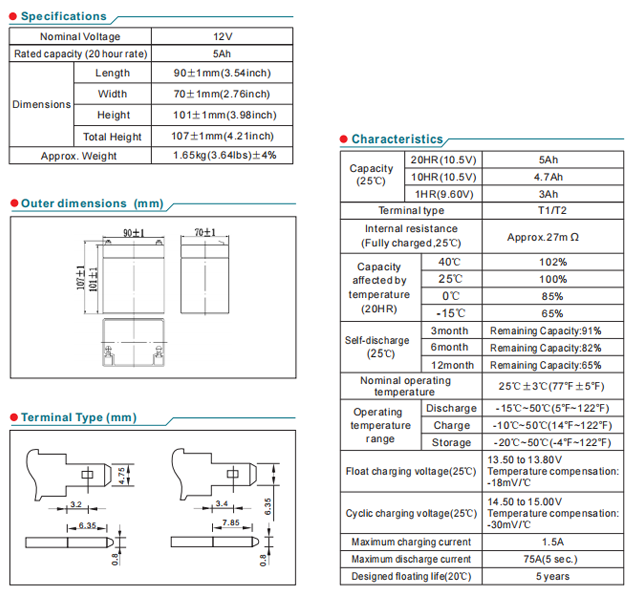 np5 12 12v5ah lead acid battery-2