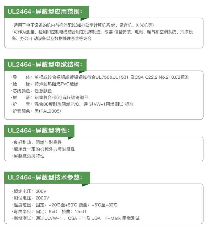 ul certified electrical installation and connection cables340-2