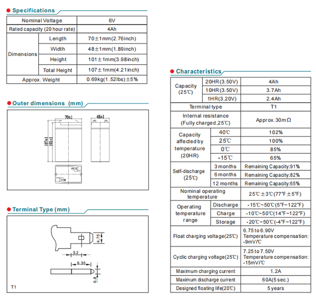np4 6 6v4ah lead acid battery-2
