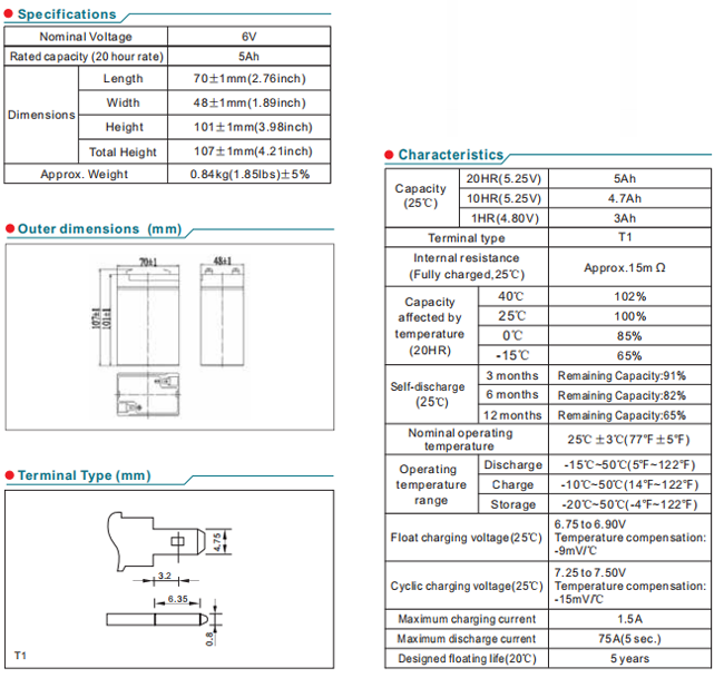 np6 5ah 6v5ah lead acid battery-2