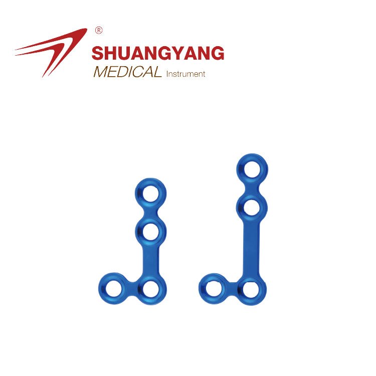 2.0mm locking maxillofacial Set 90° L-plate Titanium Maxillofacial mini plate