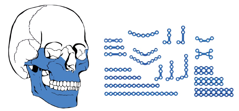 20mm locking maxillofacial set rectangle plate titanium maxillofacial mini plate-3