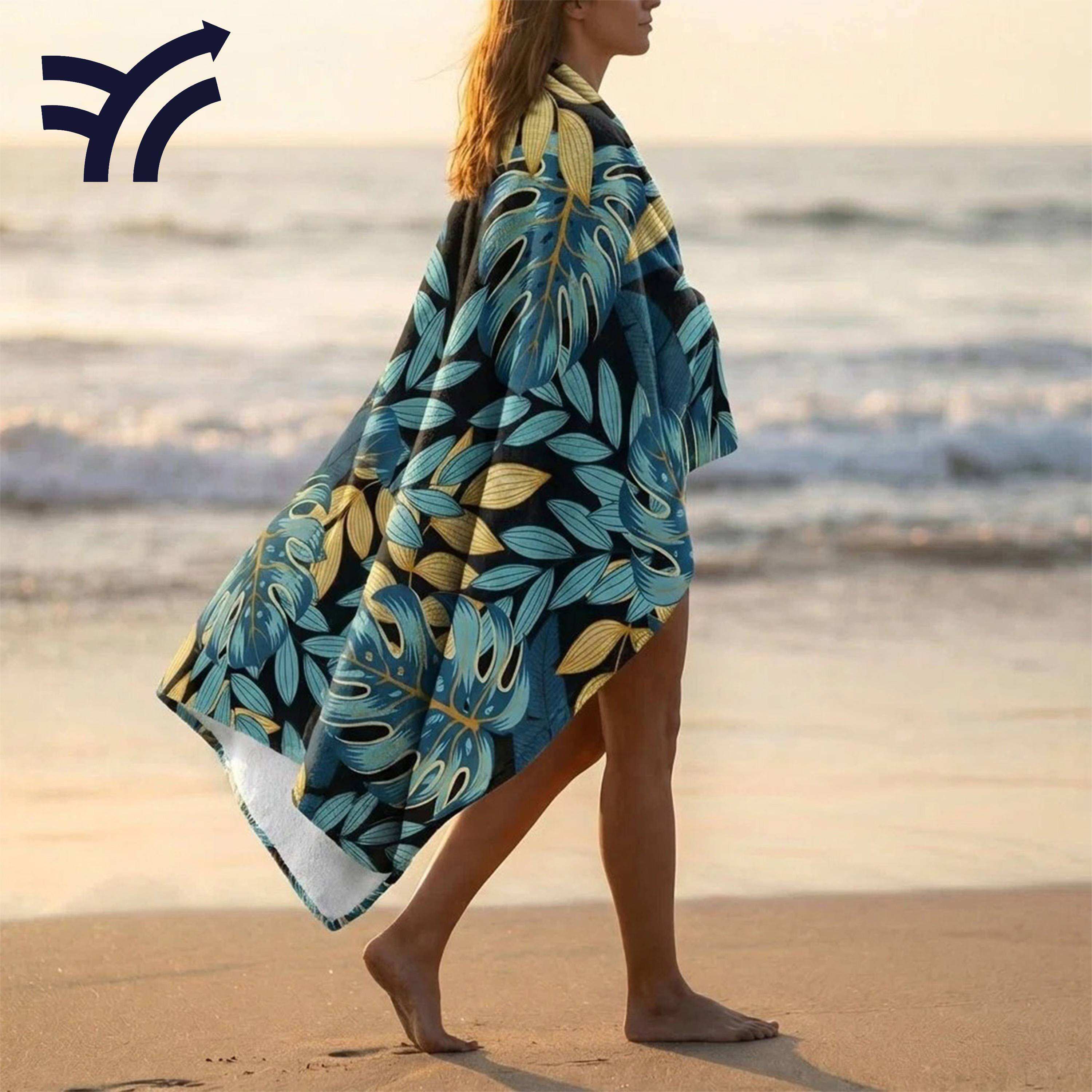 폴리-코튼 디지털 비치 타월