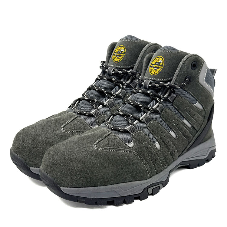 EM410-ER  br أحذية أمان ثقيلة بسطح من الجلد المخملي 