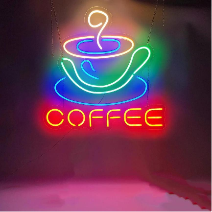 Coffee Neon Sign – Maaliwang LED Light para sa Dekor ng Negosyo, Tindahan at Restaurante