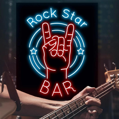 XY - Sign para sa Rock Star & Café Bar Gitarista – Mabubuting ilaw ng LED para sa Negosyo, Tindahan & Dekorasyon ng Bar