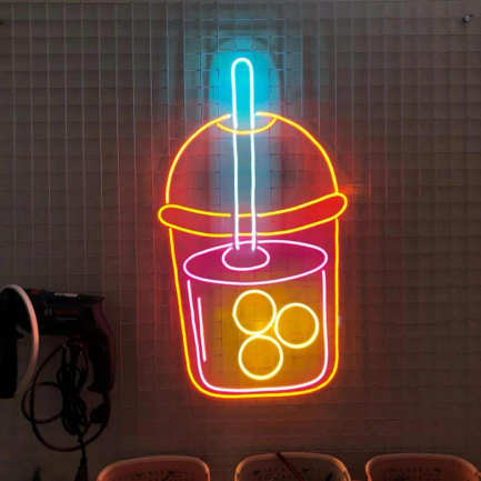 XY - Milk Tea Neon Sign – Magandang Trending LED Light para sa Negosyo, Tindahan at Restaurante