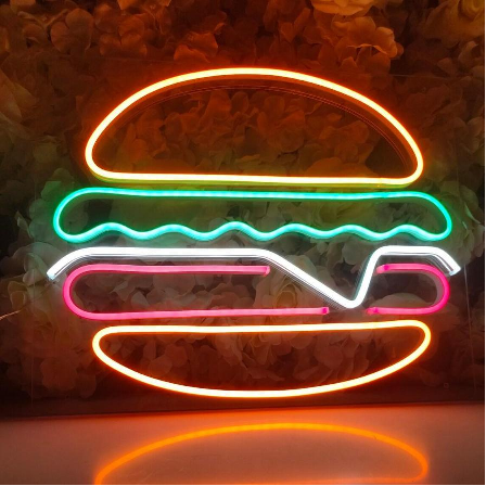 XY- Tanda ng Hamburger & Taco sa Neon – Maingat na Ilaw ng LED para sa Dekorasyon ng Negosyo, Tindahan & Restaurante