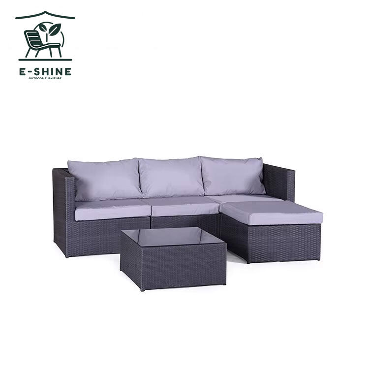 Modernes Design Freizeit-Leben Garten-Sofaset Außengebäude-Rattan-Möbel für Strand oder Hotel Stoff-Rattan-Set