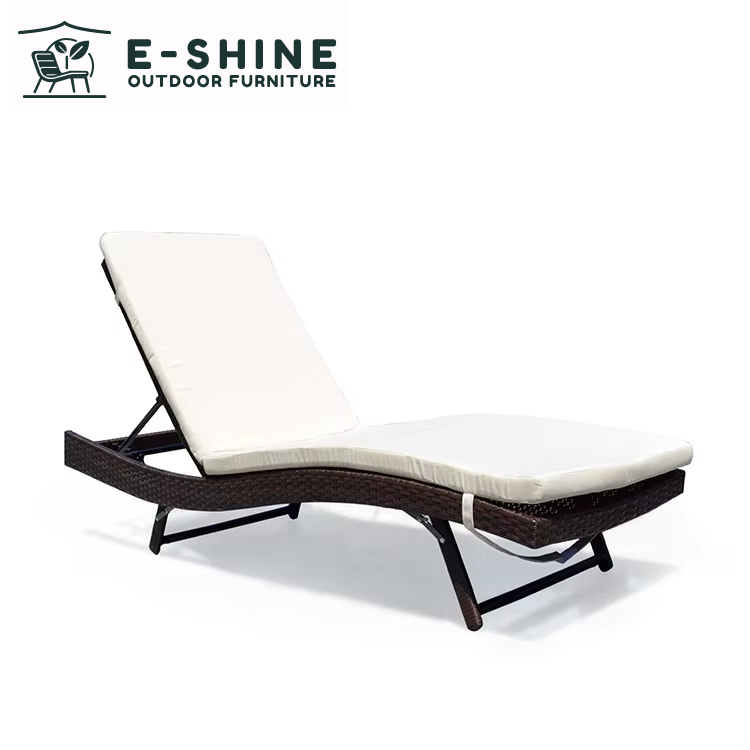 E-shine High Quality Modern Rattan Sun Lounger Hot Sale Patio Pool Garden Outdoor Furniture Park School Hall Workshop