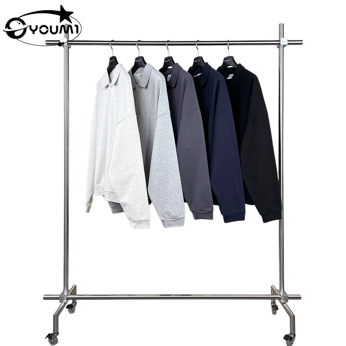 YOUMI Teška kosa Polo ovratnik Sweatshirt Oversized Streetwear