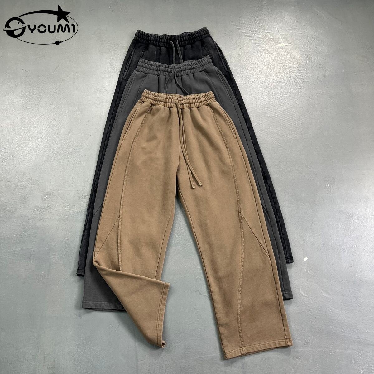 Muški Vintage Prljavi Pantaloni Elastični Ponizak