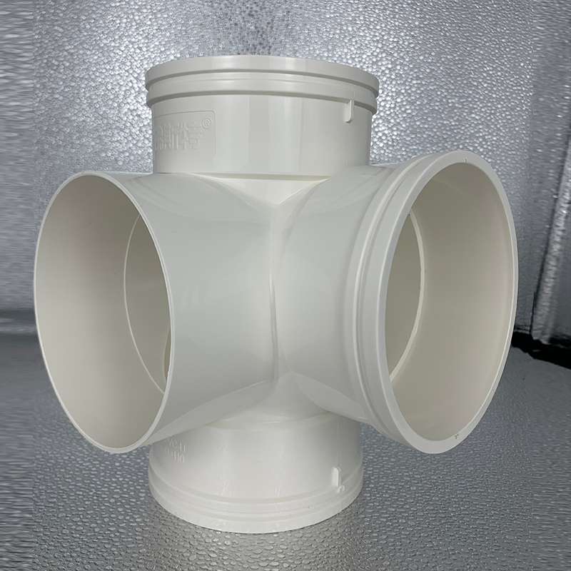 Wholesale High Quality PVC GB 110mm Drainage Plastic Cross UPVC Pipe Fittings 3D Four -way