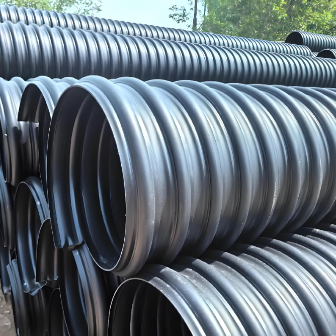 Sn8 Sn10 Sn12.5 Reinforced Spiral Corrugated with Steel Belt Drainage HDPE Pipe
