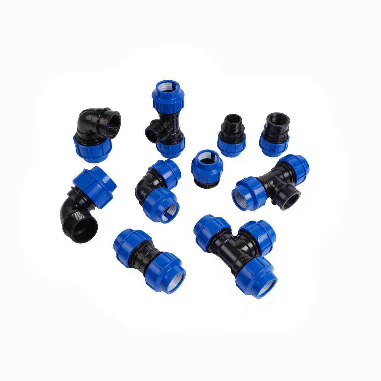 Pn16 Pn10 PP Compression Fittings Quick Connector HDPE  Elbow 90 Degree