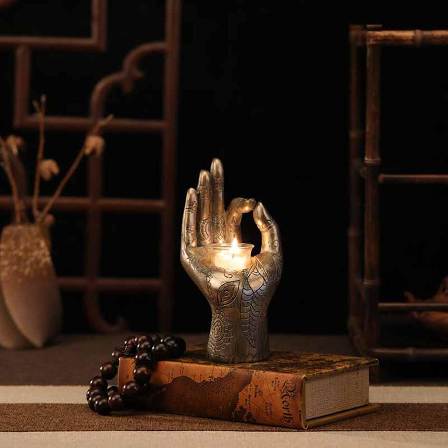  Zen Religious Buddha's Hand Candle Holder