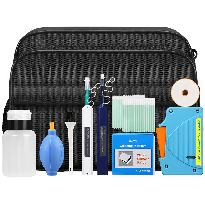 COMPTYCO комплект оптоволоконных инструментов, набор из 11 предметов, комплект для очистки оптоволокна A-Y3, чистящая бумага 1,25/2,5 мм, SC FC ST LC, чистящая ручка/коробка для очистки оптоволокна