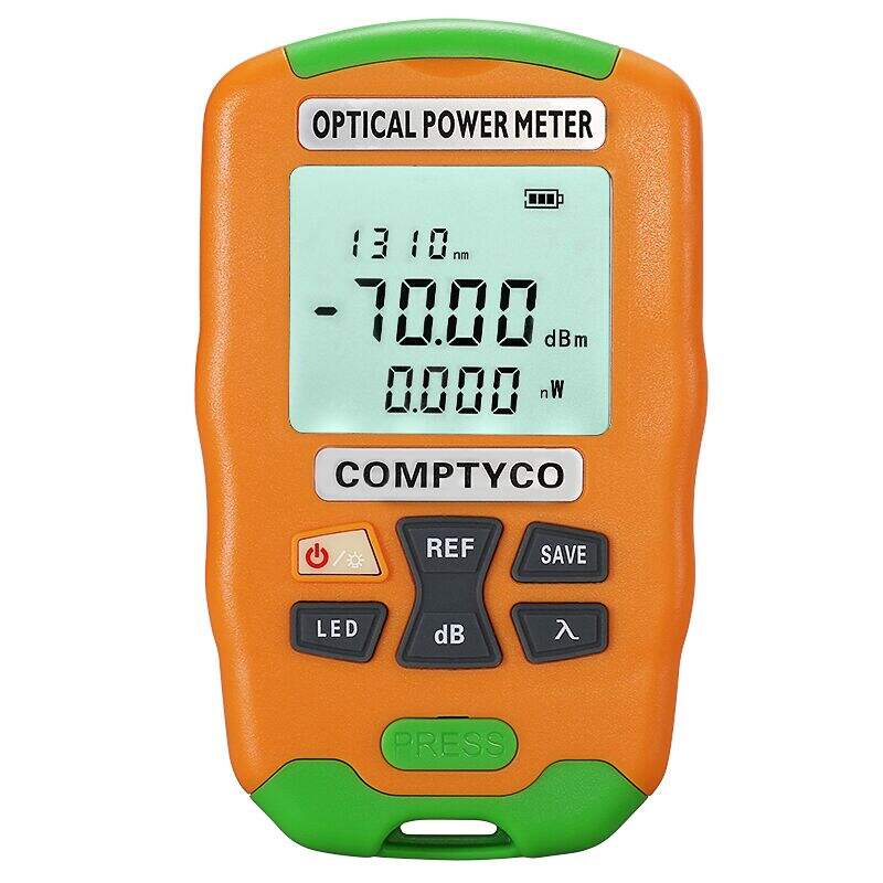 جهاز اختبار الألياف الضوئية المحمولة عالي الدقة COMPTYCO AUA-D7/D5 OPM مع مصباح LED جهاز متر قوة الضوء للألياف الضوئية 2 في 1