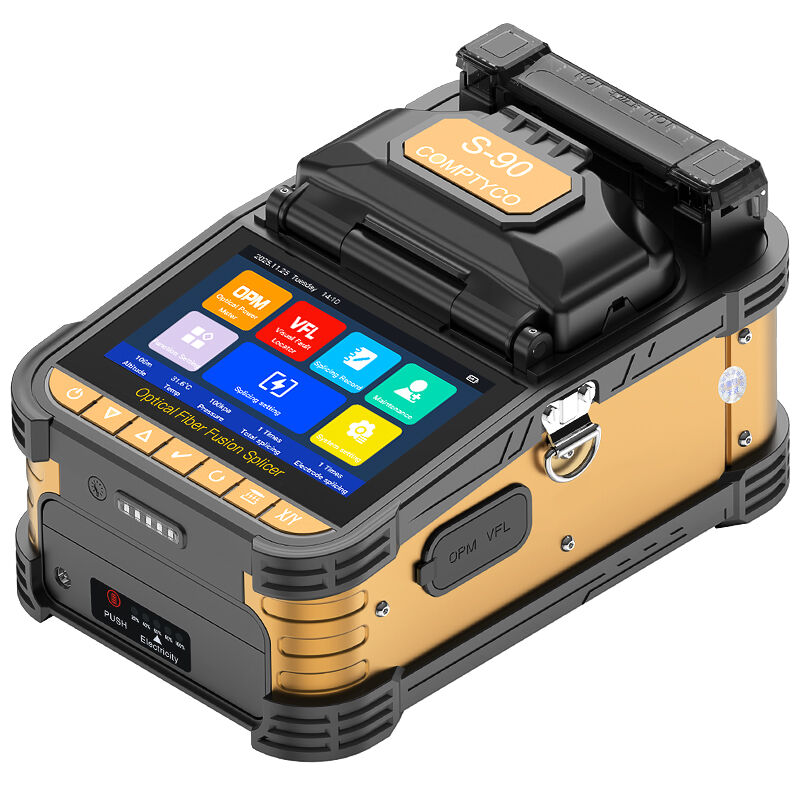 COMPTYCO 6 motor S-90 optical fiber fusion splicer with OPM/VFL touch screen fusion splicer 7800mAh optical fiber fusion splicer ten language complete equipment