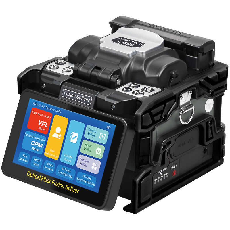 COMPTYCO L-90C 5-inch high-definition touch screen with touch/button dual operation fusion splicer 6 motor flip fiber fusion splicer with OPM/VFL 10 language switchable fiber fusion splicer