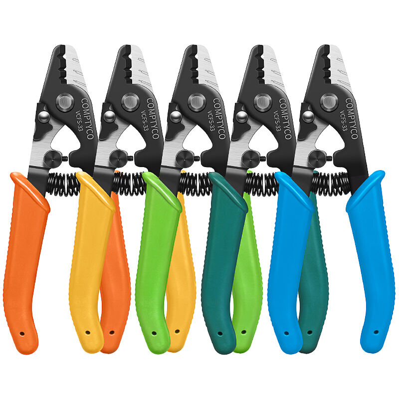 Factory Hot Selling VCFS-33 FTTH stripping tool cables stripper Fiber Optic 3 port wire stripper Fiber Stripper customizable color