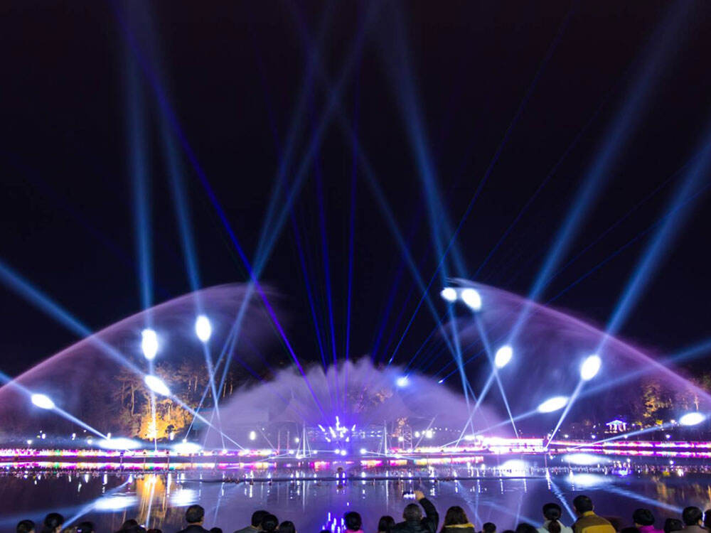 Park Water Dance Light Music Fountain In Italy