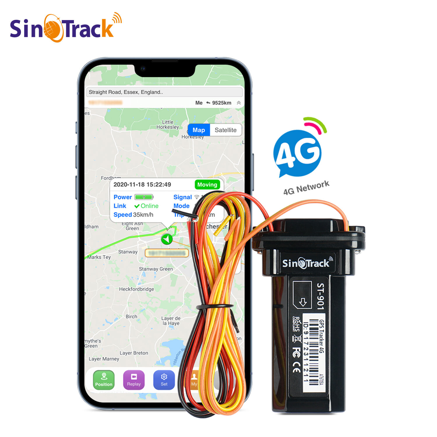  SinoTrack Mini Waterproof 4G GPS Tracker ST-901L Motorcycle Vehicle Tracking Device Car With Free APP