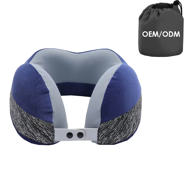 Removable Cover Memory Foam U Shape Neck Pillow with Handle Head Support Christmas Present Travel Neck Pillow for Airplane/Car