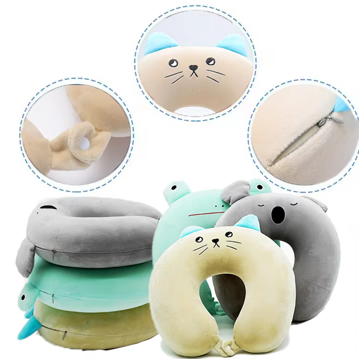 Bestseller U-shaped Memory Foam Pillow Comfortable Neck Protection with Cartoon Patterns during Naps and Travels