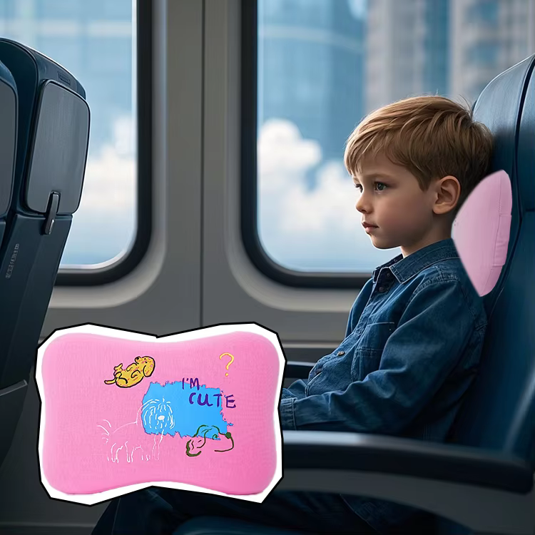Cheap Soft Car Neck Support Pillow Memory Foam Airplane Travel OEM Printed Wholesale Portable Personalized Travel Neck Pillow
