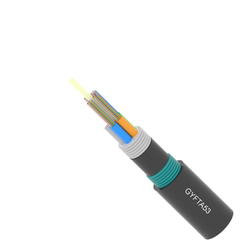 Direct duct fiber optic cable GYFTA53 double armored and double jacket