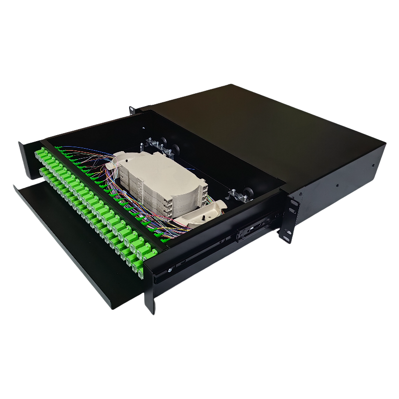 SODF2U48F-SC-APC ODF Optical Distribution Frame 19 inihi 2U Raki Tūhono Drawer Momo ODF 48 Cores Fiber Optic Patch Panel  