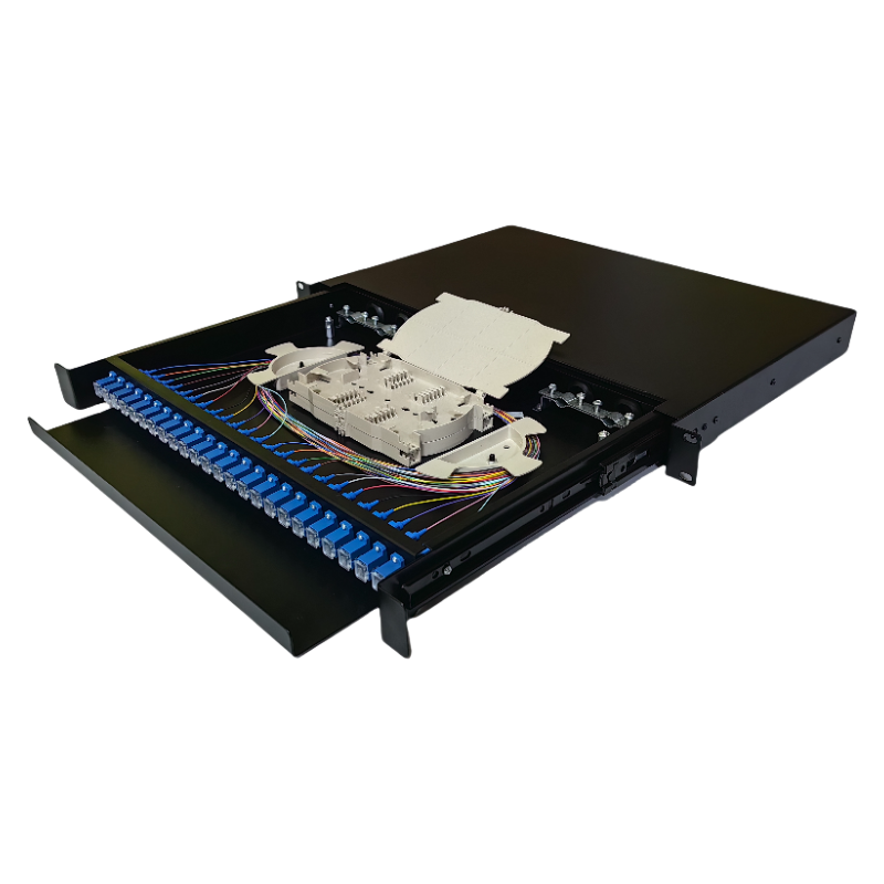 SODF1U24F-SC-UPC ODF Optical Distribution Frame 19 Inch 1U Rack Mounted Drawer Type ODF 24 Cores Fiber Optic Patch Panel