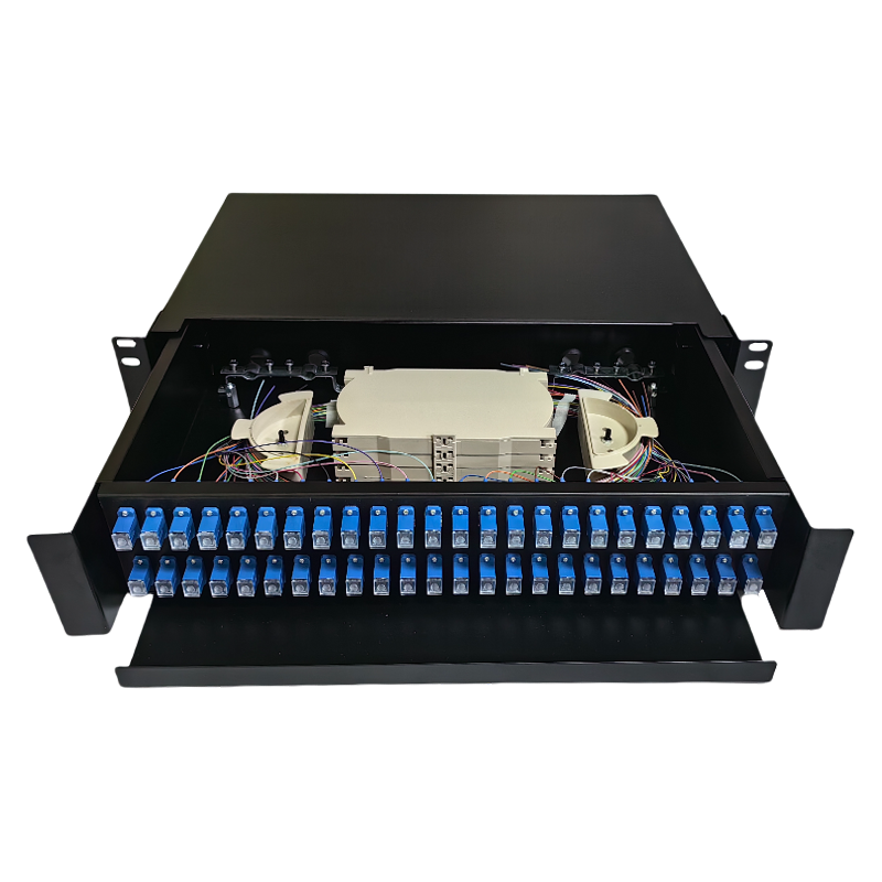 SODF2U48F-SC-UPC CODF Optisches Verteilungsrahmen 19 Zoll 2U Rack montierter Schubladentyp ODF 48 Fasern Glasfaser Patchpanel  