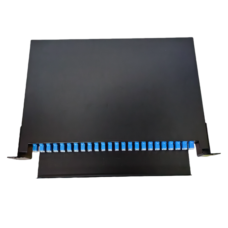 SODF1U24F-SC-UPC ODF Quadro de Distribuição Óptica 19 Polegadas 1U Montado em Rack Tipo Gaveta ODF 24 Cores Painel de Conexão de Fibra Óptica  