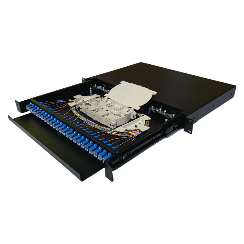 SODF1U24F-SC-UPC ODF Optical Distribution Frame 19 Inch 1U Rack Mounted Drawer Type ODF 24 Cores Fiber Optic Patch Panel  