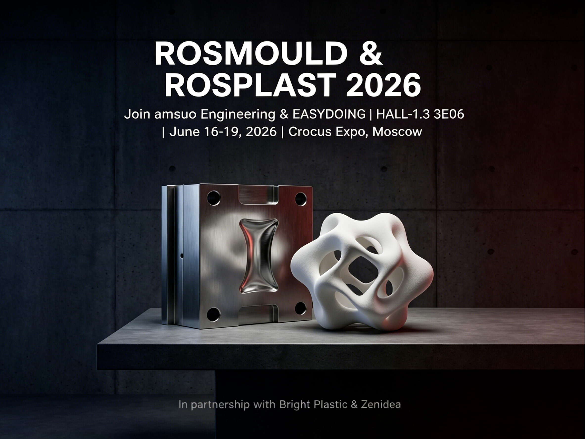 من قوالب الدقة إلى الجماليات الرقمية: شركة amsuo بالتعاون مع شركتها الأم easydoing وشركائها Bright Plastic وZenidea لعرض النظام البيئي المتكامل في معرض روس مولد وروسبلاست 2026 في موسكو