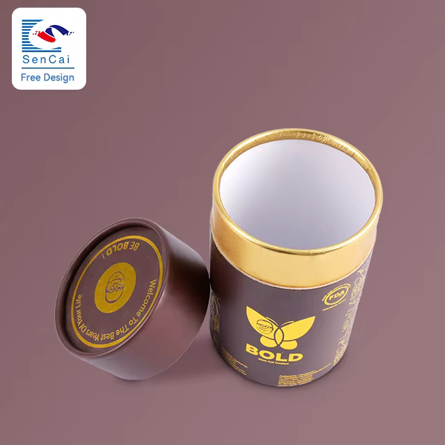 High Quality Customized Eco Friendly Material Gift Round Box Cardboard Paper Cylinder Tube With Lid manufacture