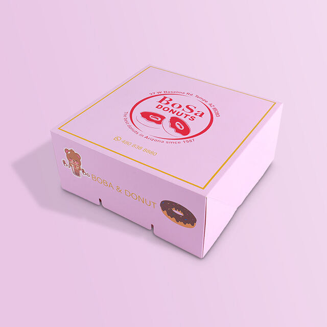 Custom printed biodegradable cheaper full color doughnut cupcake pink box donuts for one dozen