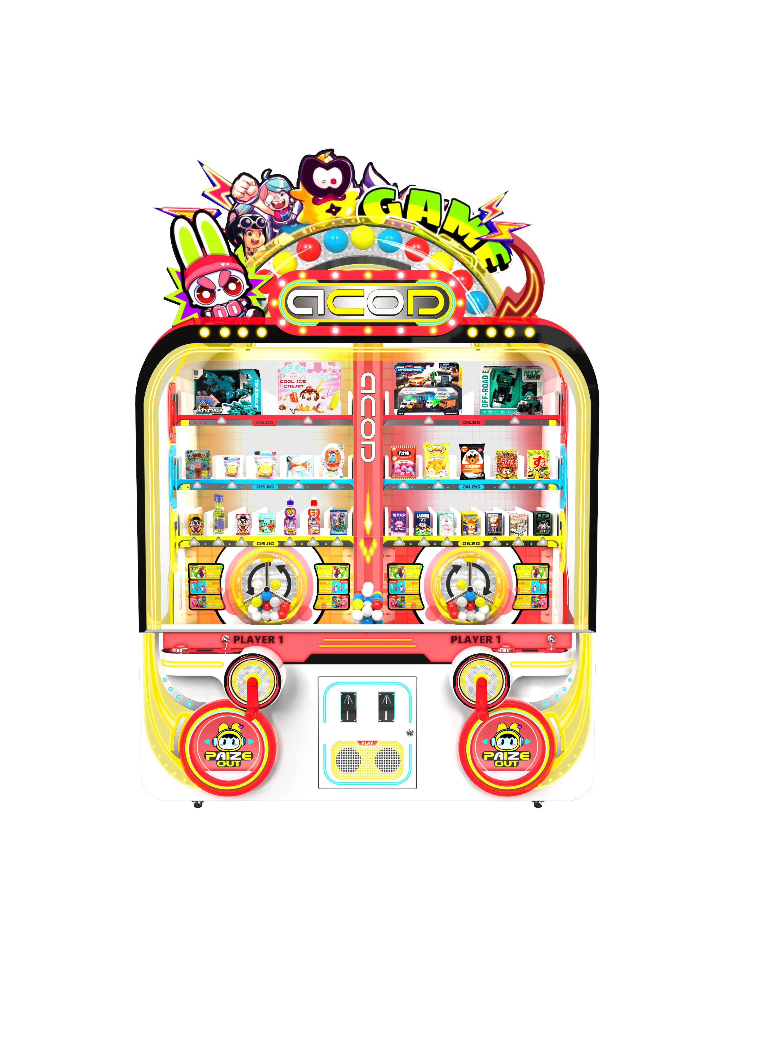 Coin-Operated Joystick Ball Roller Prize Machine - Interactive Arcade ...