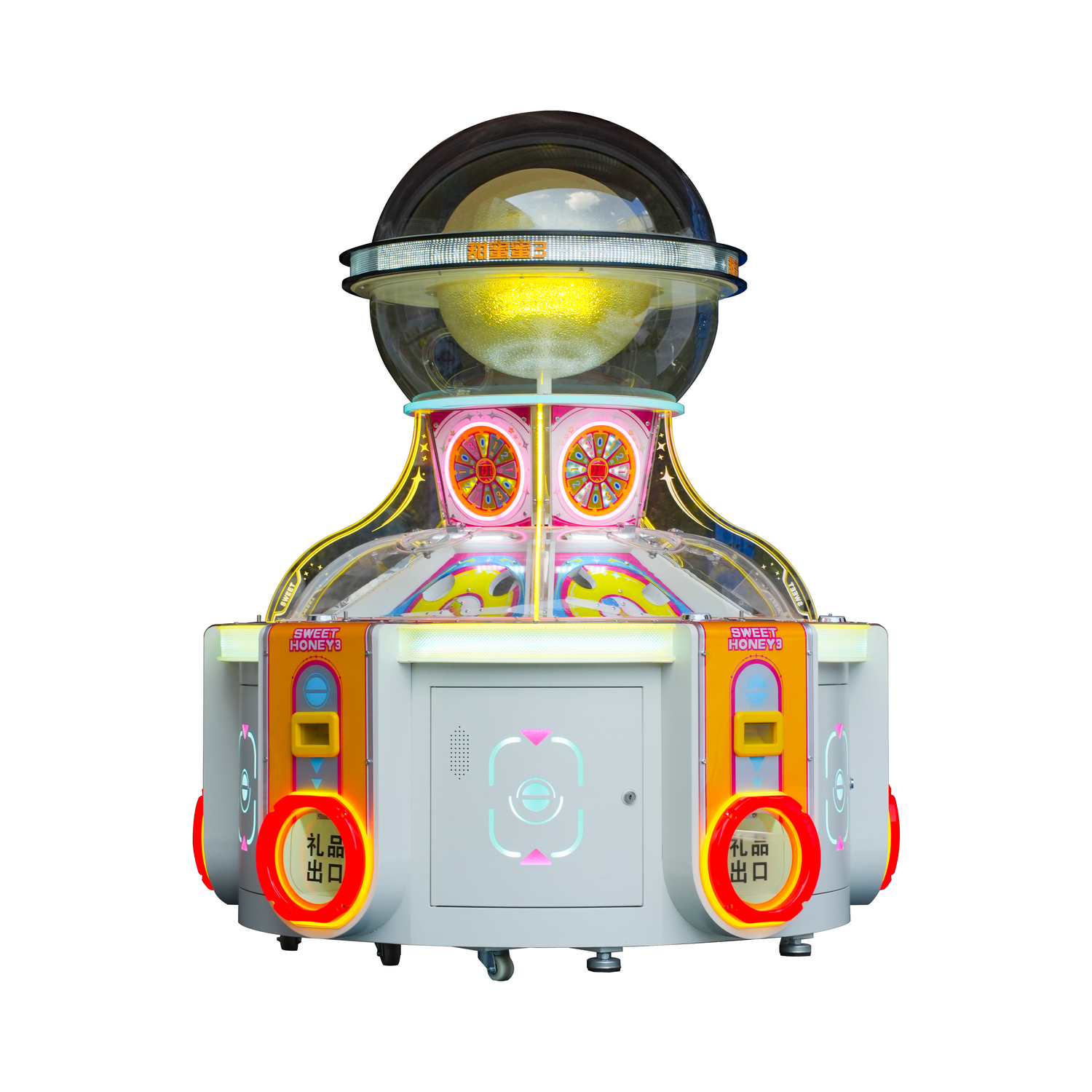 La más reciente máquina de gashapon para cinco personas puede almacenar cinco tipos diferentes de gashapon.