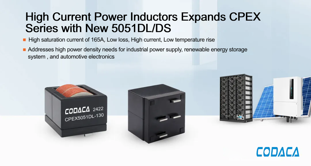 CODACA Expands CPEX Series with New 5051DL/DS High Current Power Inductors