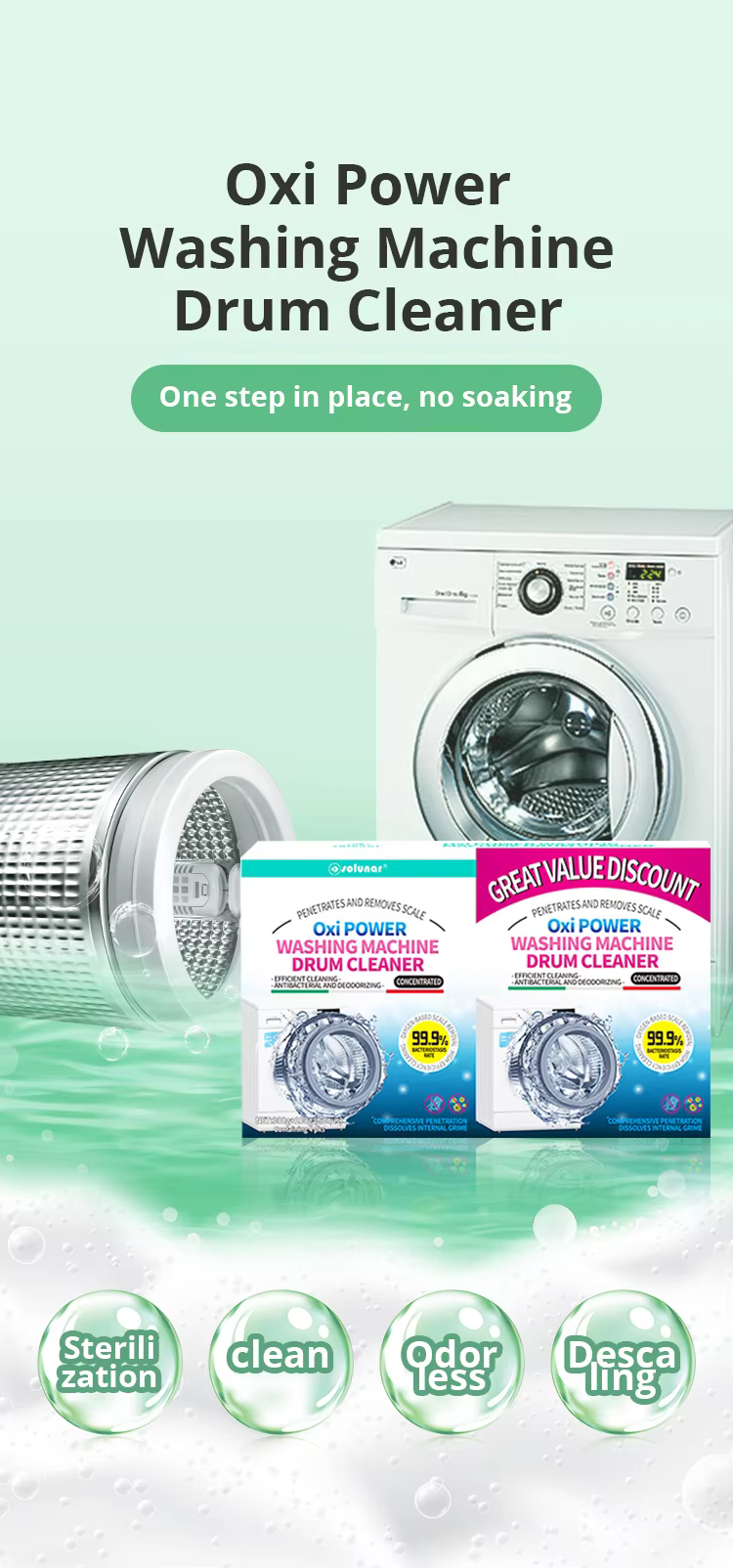 Oxi Power Ultimate Laundry Machine Cleaner: 3-in-1 Formula for Spotless Drums, Odor Elimination & Hygiene Boost supplier